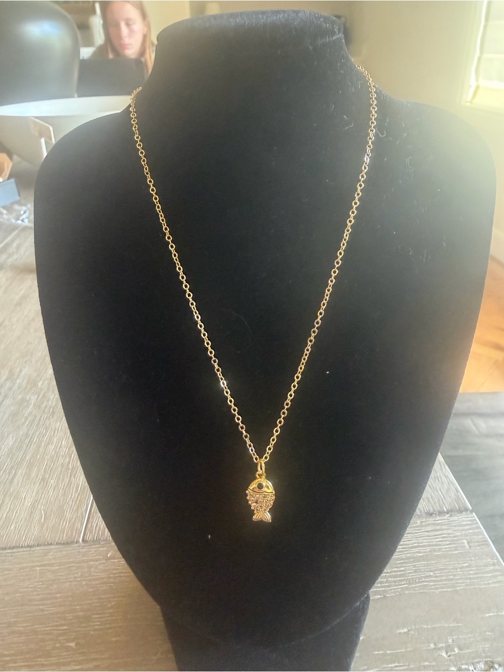 Gold Filled Fish Pendant Necklace - Women Jewelry